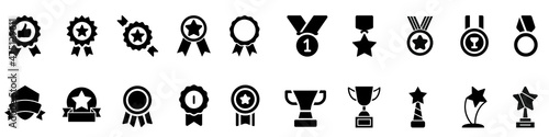 Awards icon vector set. trophy illustration sign collection. winner symbol.