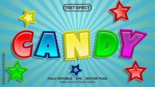 editable text effect candy theme