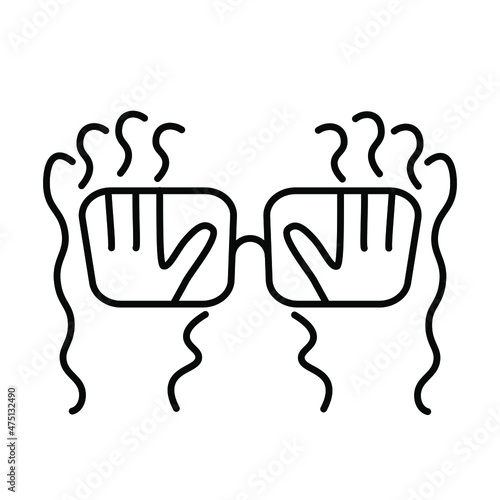 Optometry ( blurred image). Line icon concept
