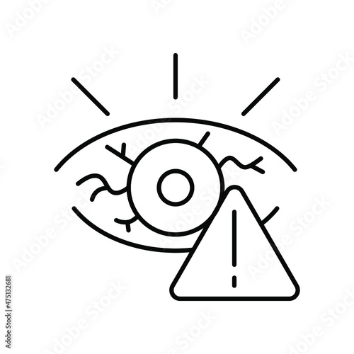 Optometry (inflammation of the eye). Line icon concept