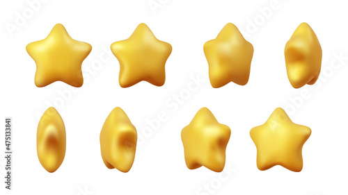 Gold stars set.
