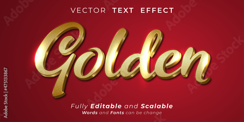 Editable text effect Golden text style concept
