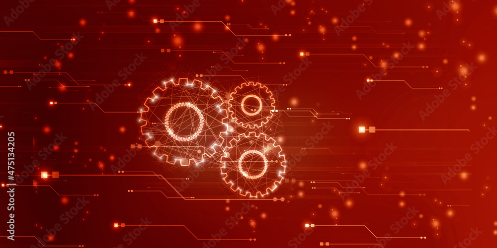 2d illustration abstract gear Network
