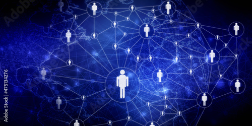 2d illustration Business Network concept

