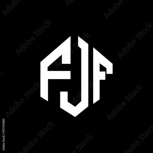 Free Download FJF letter logo design with polygon shape. FJF polygon and cube shape logo design. FJF hexagon vector logo template white and black colors. FJF monogram, business and real estate logo. - GFXLoad