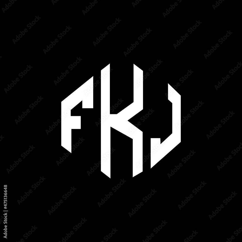 FKJ letter logo design with polygon shape. FKJ polygon and cube shape logo design. FKJ hexagon vector logo template white and black colors. FKJ monogram, business and real estate logo. FKJ letter logo design with polygon shape. FKJ polygon and cube shape logo design. FKJ hexagon vector logo template white and black colors. FKJ monogram, business and real estate logo.