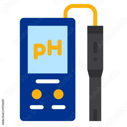 ph meter flat icon