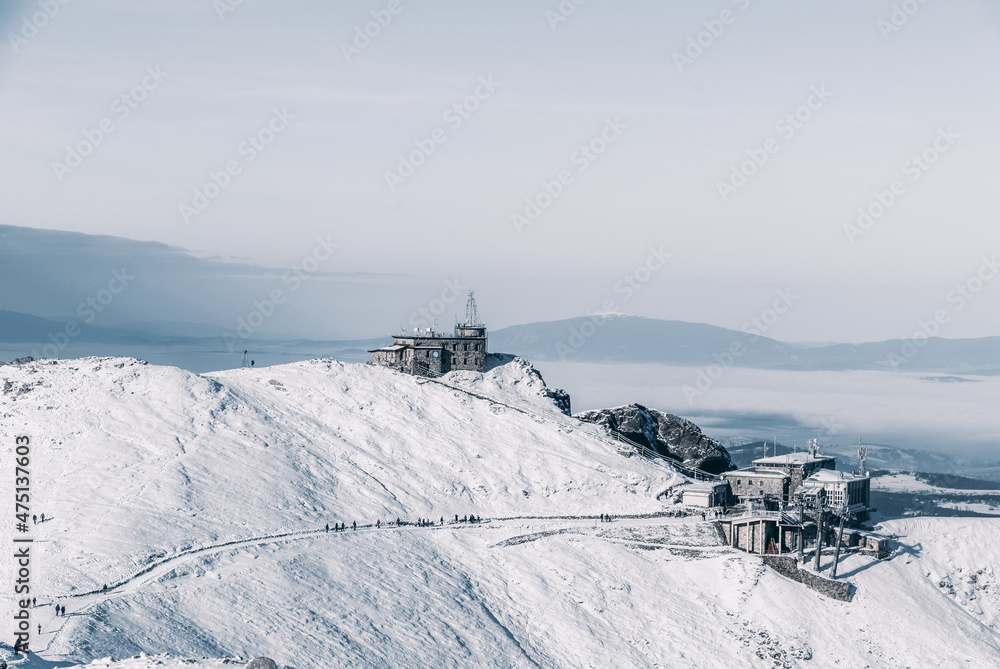 Obraz premium High-mountain Meteorological Observatory, Kasprowy Wierch, Tatra Mountains, Poland