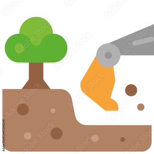 deforestation flat icon