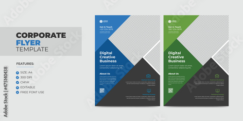 Colorful Corporate Modern Creative Business Flyer and Poster Template. Editable Leaflet Design