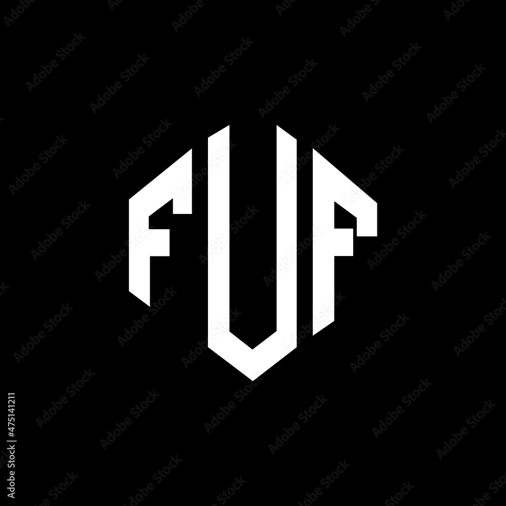 FUF letter logo design with polygon shape. FUF polygon and cube shape logo design. FUF hexagon vector logo template white and black colors. FUF monogram, business and real estate logo. FUF letter logo design with polygon shape. FUF polygon and cube shape logo design. FUF hexagon vector logo template white and black colors. FUF monogram, business and real estate logo.