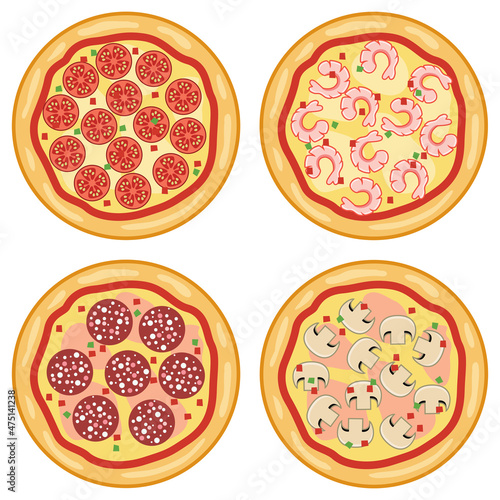 vector collection of italian pizza icons