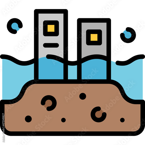 flood filled outline icon