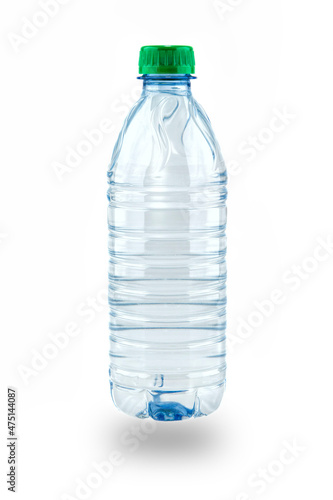Bottle of mineral water on a white background.