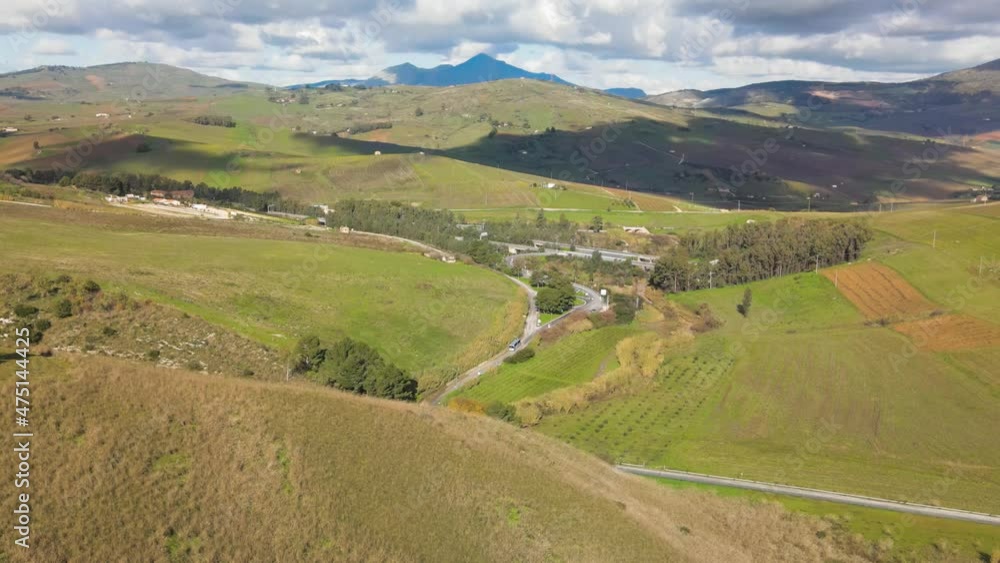 Countryside of Sicily, Italy. Aerial view from drone Countryside of Sicily, Italy. Aerial view from drone
