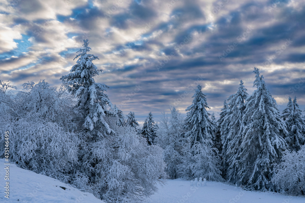 Wonderful winter landscape at dusk on the Großer Feldberg in Taunus / Germany Wonderful winter landscape at dusk on the Großer Feldberg in Taunus / Germany