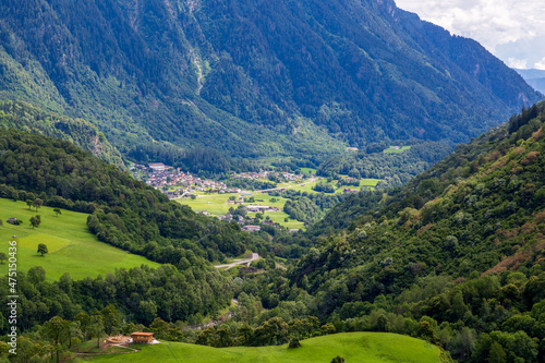 Campo di Blenio, panoramic view of the valley photo