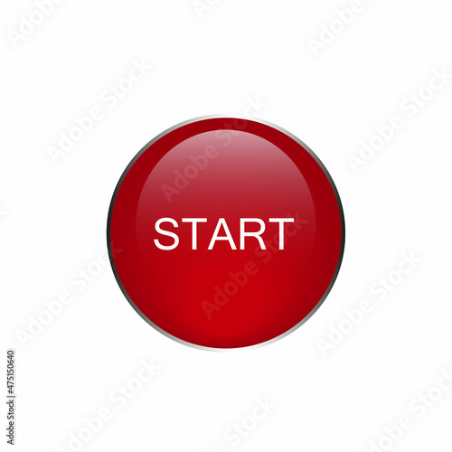 Start red button. Vector blank red glossy badge or web button.Vector illustration © Александр Чечуга