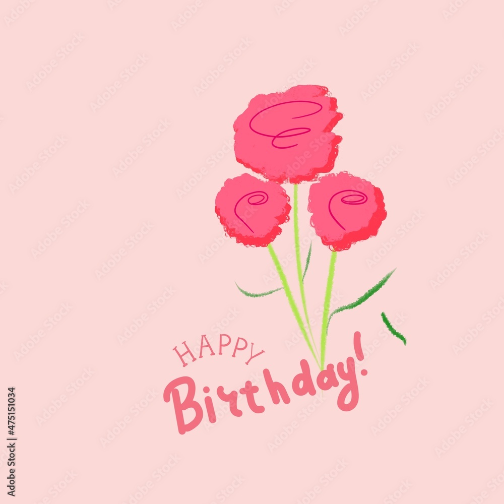 card with a bouquet of roses with the inscription happy birthday card with a bouquet of roses with the inscription happy birthday