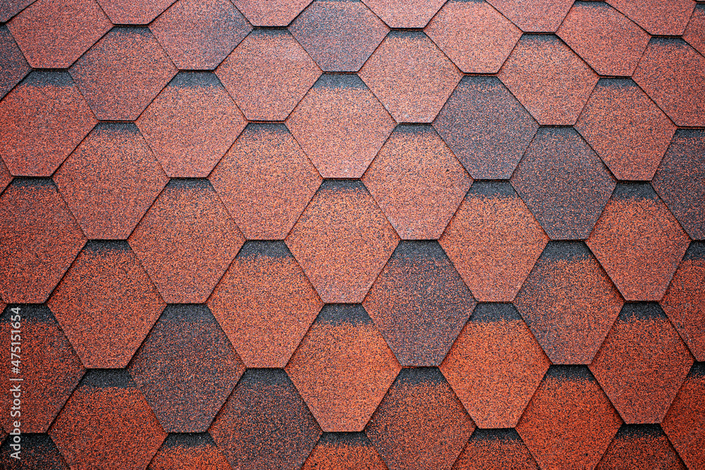 Fototapeta premium A fragment of a honeycomb tile roof in close-up