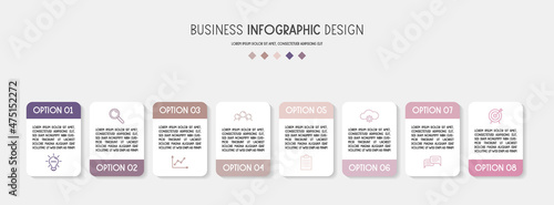 Modern infographic with business icons. Diagram. Vector