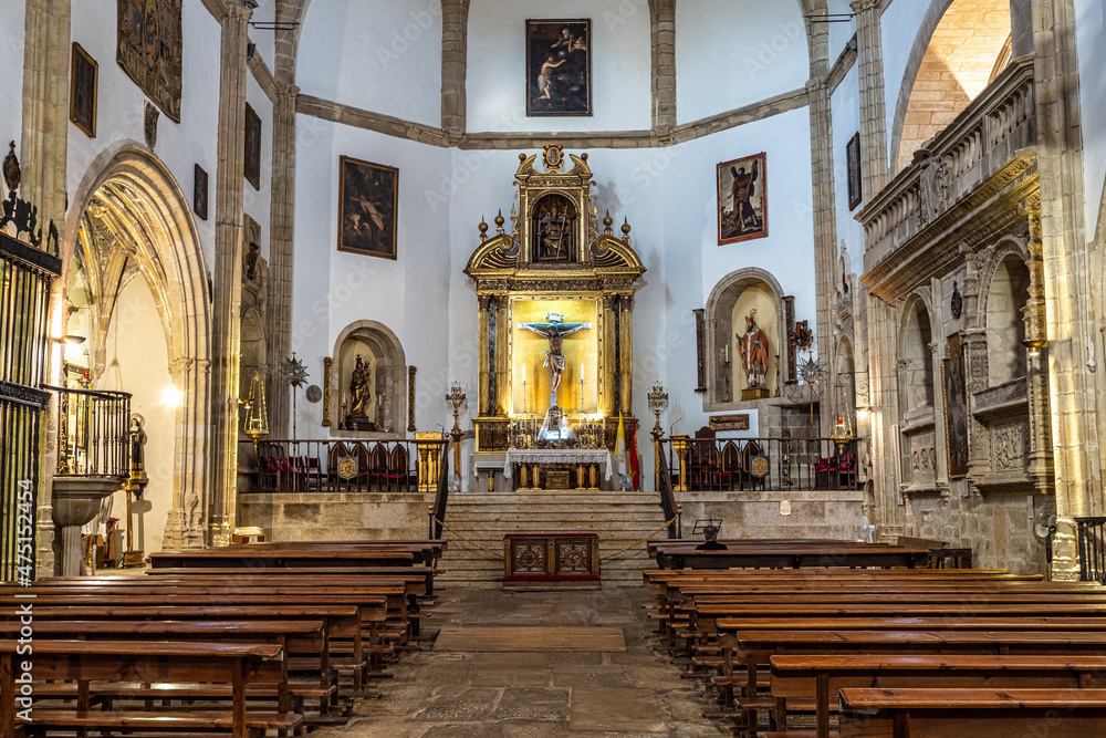 Obraz premium Interior of San Martin Church at the Plaza Mayor, Main Square of Trujillo. Spain