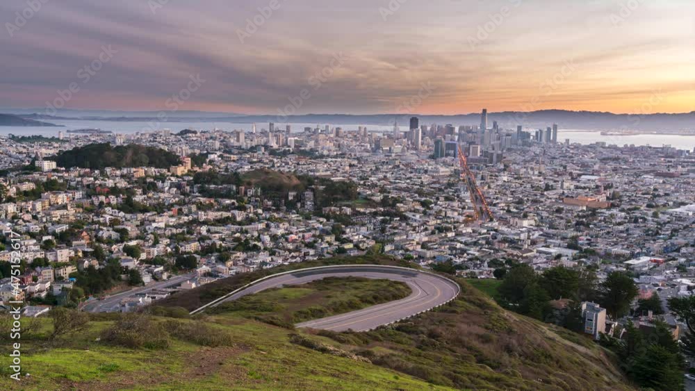 Time Lapse of Downtown San Francisco From the Twin Peaks Hill Time Lapse of Downtown San Francisco From the Twin Peaks Hill