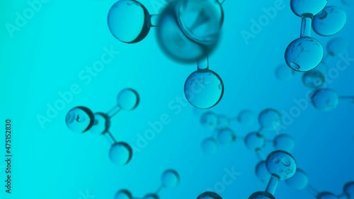 Molecular structure motion seamless loop. 3d biotechnology chemical cocept. Molecule medical cell biology background. Atom abstract skin care macro 4k.