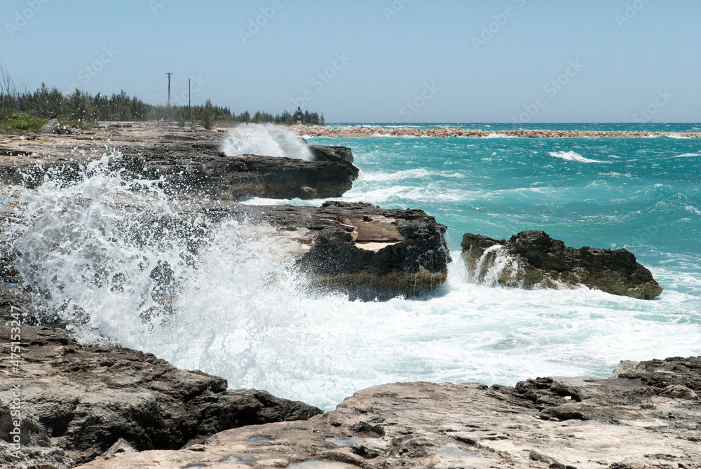 Grand Bahama Island Coastline And Waves