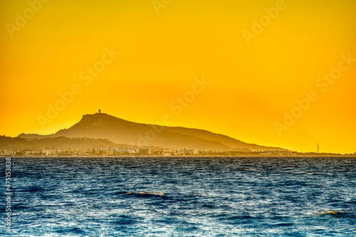 Rhodes beach at sunset  HDR Image