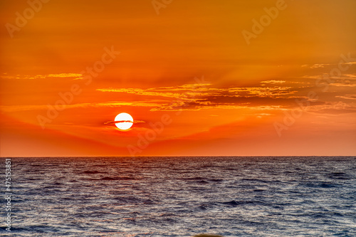 Rhodes beach at sunset, HDR Image photo