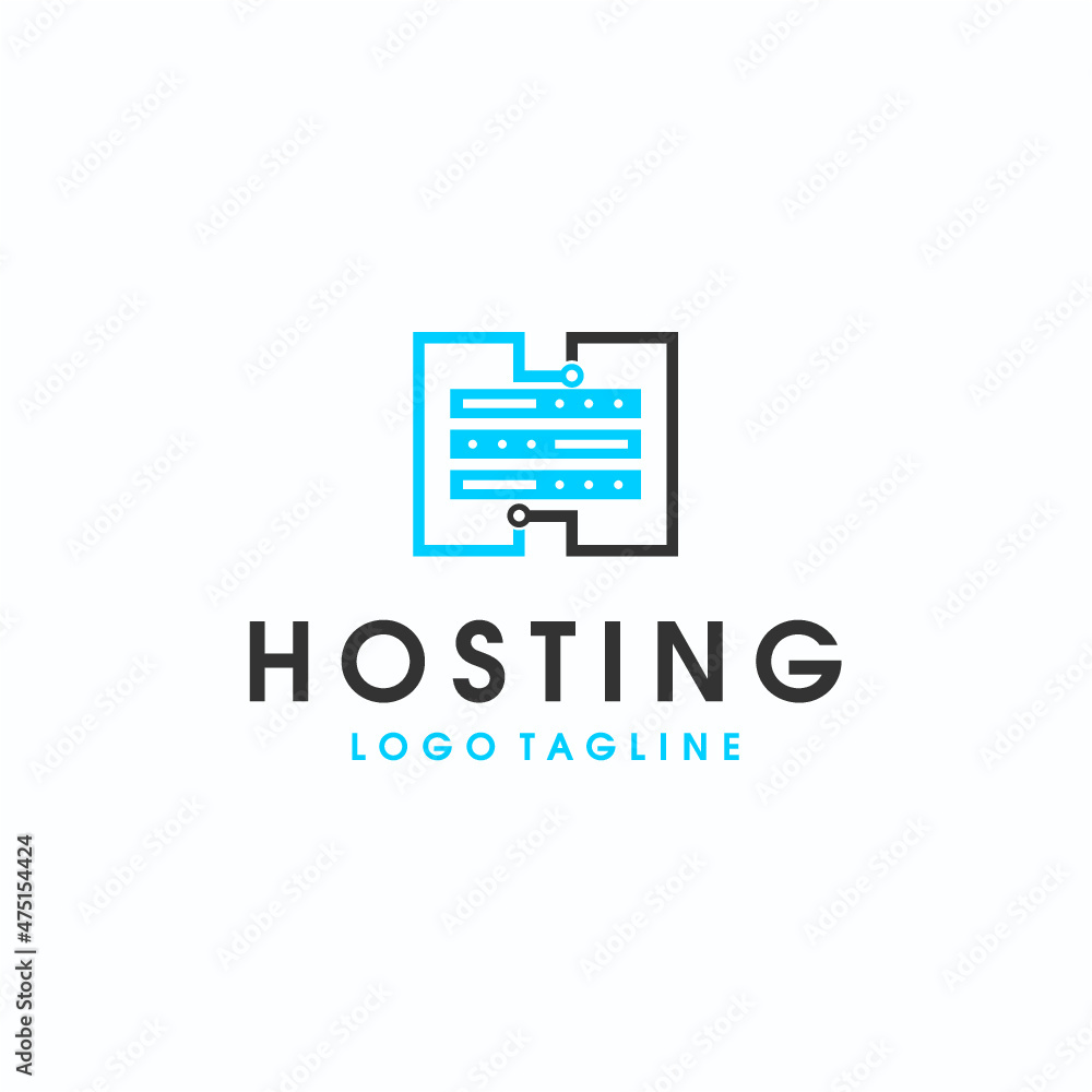 H intials Hosting server cloud data storage logo vector image H intials Hosting server cloud data storage logo vector image