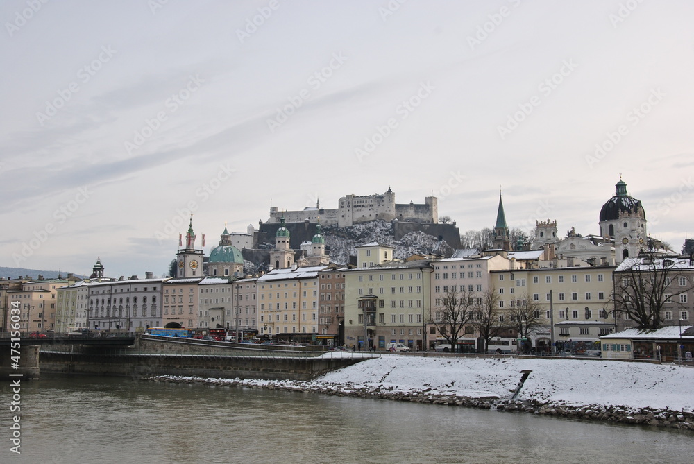 Salzburg (Austria) ,fortress, city center main attractions in winter