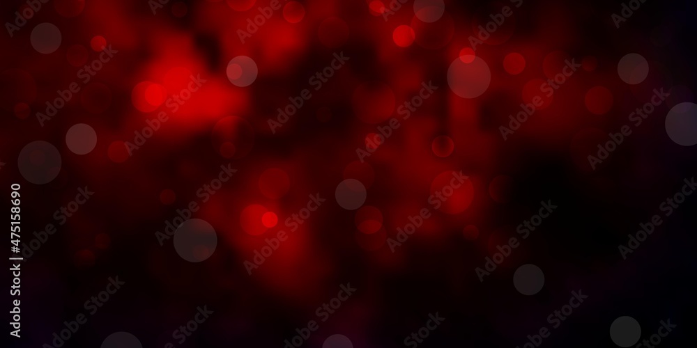 Dark Red vector pattern with circles.