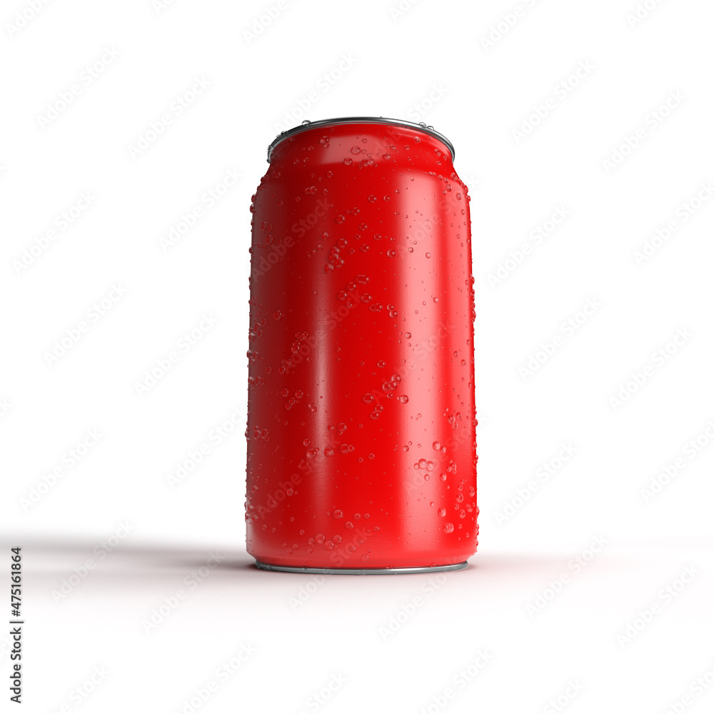 Lata de refresco roja sudado Lata de refresco roja sudado