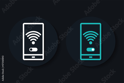 Turn on or off wifi on phone. Wireles signal sign. Illustratidon vector