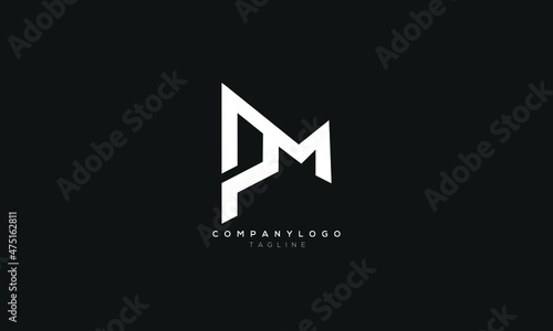 PM, MP, Abstract initial monogram letter alphabet logo design