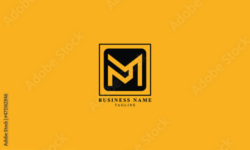 PM, MP, Abstract initial monogram letter alphabet logo design