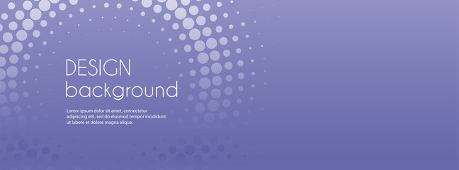 Crédence de cuisine Pantone 2022 very peri Very peri abstract vector long banner. Business minimal background with halftone circle frame and copy space for text. Facebook cover template  © Artulina
