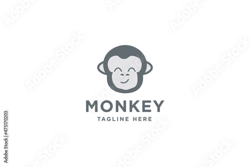 Monkey mascot logo design vector illustration.