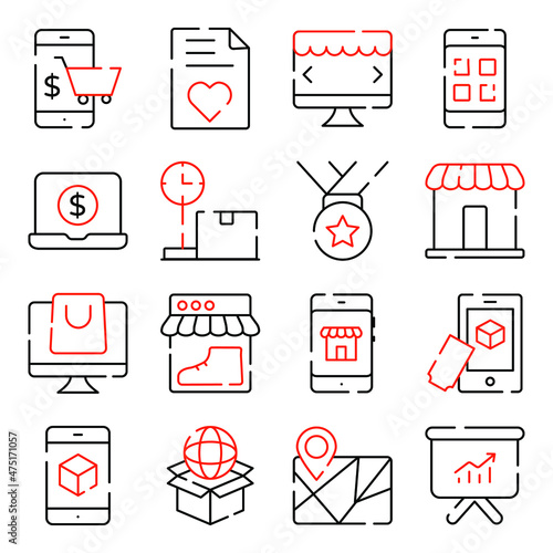 Pack of Shopping and Commerce Solid Icons 

