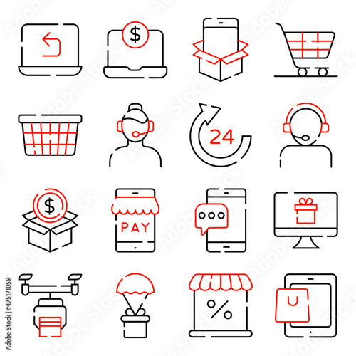 Pack of E Commerce Solid Icons 

