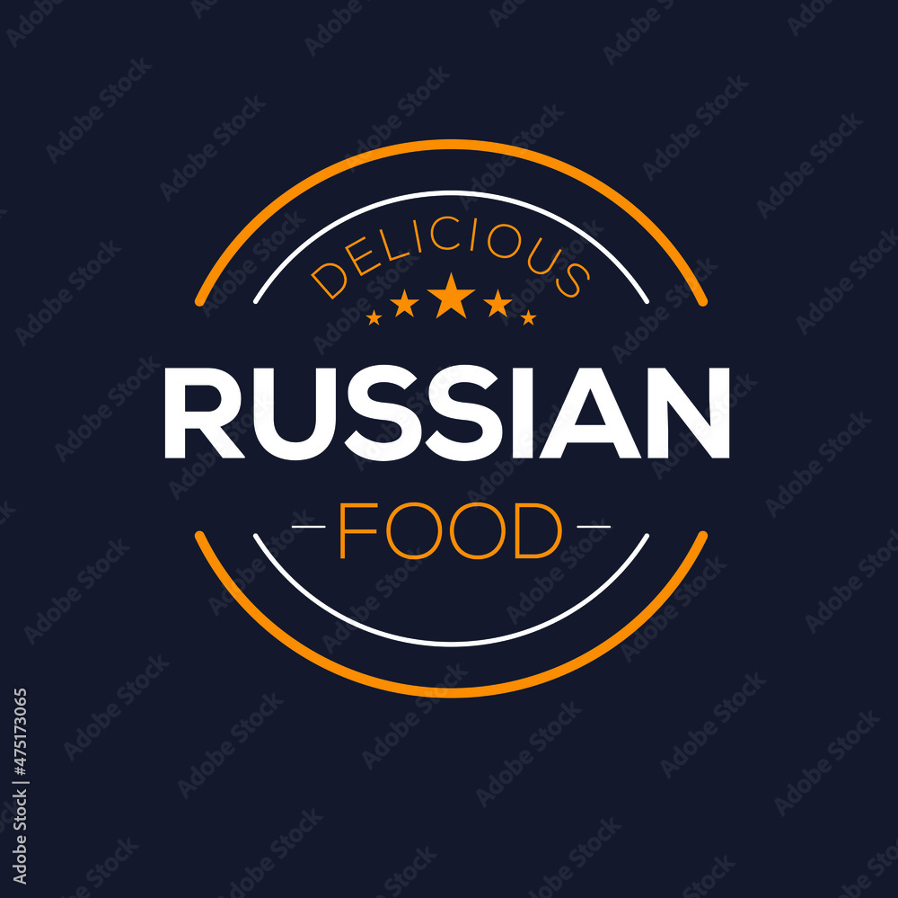 Creative (Russian food) logo, sticker, badge, label, vector illustration.