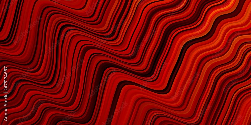 Fototapeta premium Dark Red, Yellow vector background with wry lines.