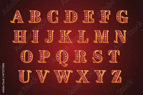 vintage christmas alphabet vector design illustration