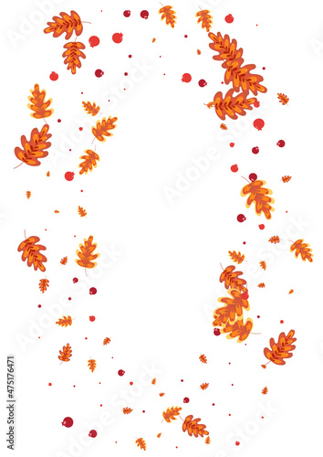 Wallpaper Mural Golden Oak Background White Vector. Leaf Isolated Texture. Green Leaves. Wallpaper Illustration. Orange Plant Poster. Torontodigital.ca