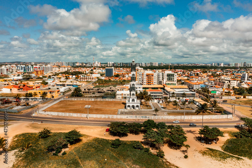 aerial image with drone of the city of Aracaju in Sergipe Brazil photo