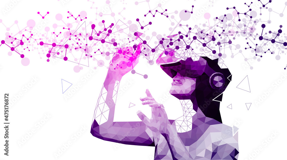 ragazza, visore, realtà virtuale, realtà aumentata ragazza, visore, realtà virtuale, realtà aumentata