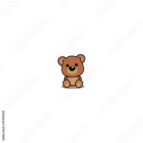 Cute bear sitting cartoon, vector illustration Stock Vector | Adobe Stock