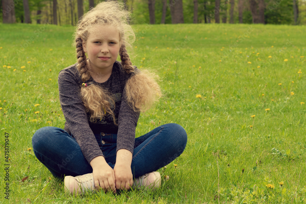 Fototapeta premium funny girl . happy kid